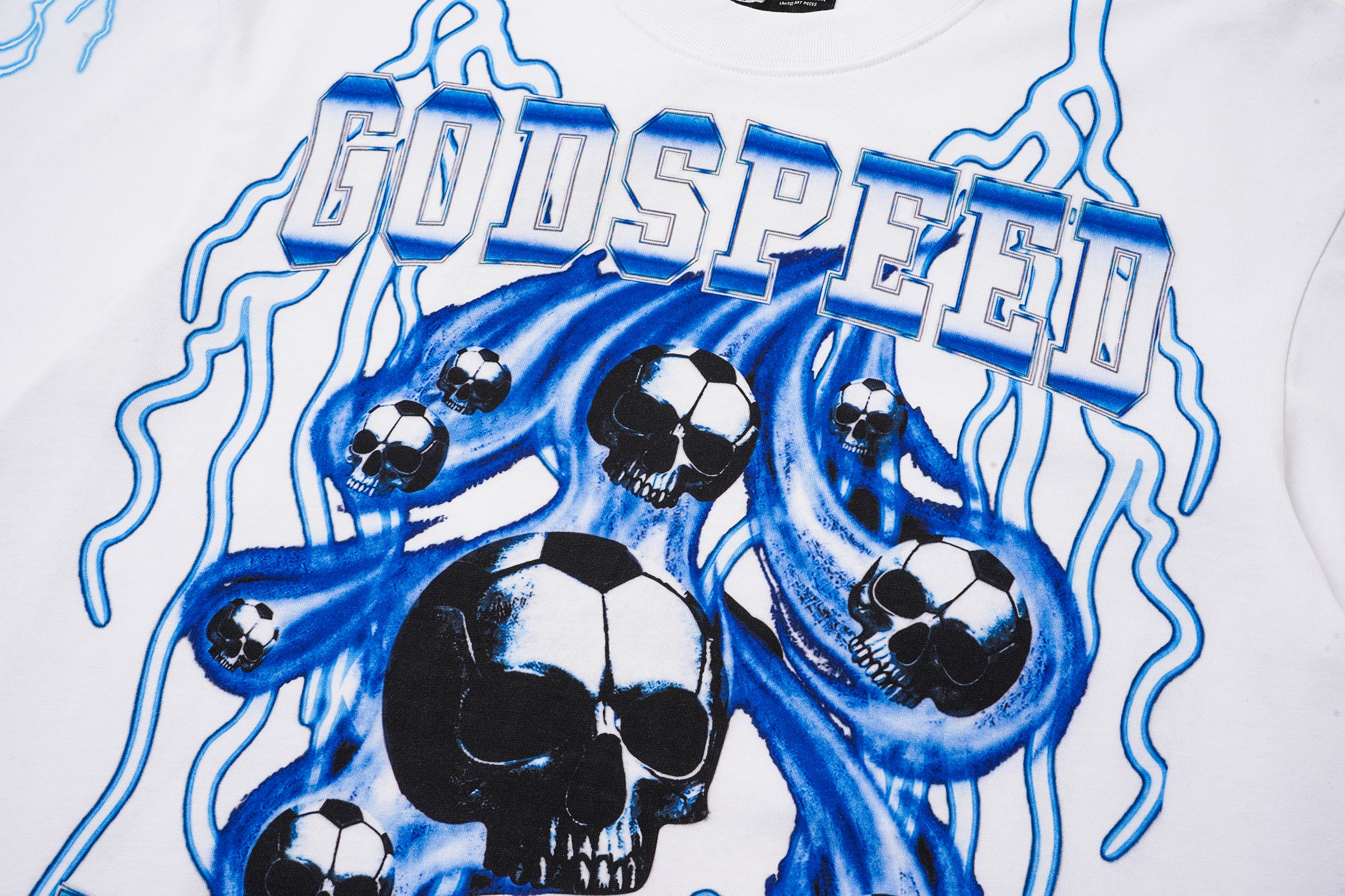 Godspeed Blue‑Skull Graphic T‑Shirt