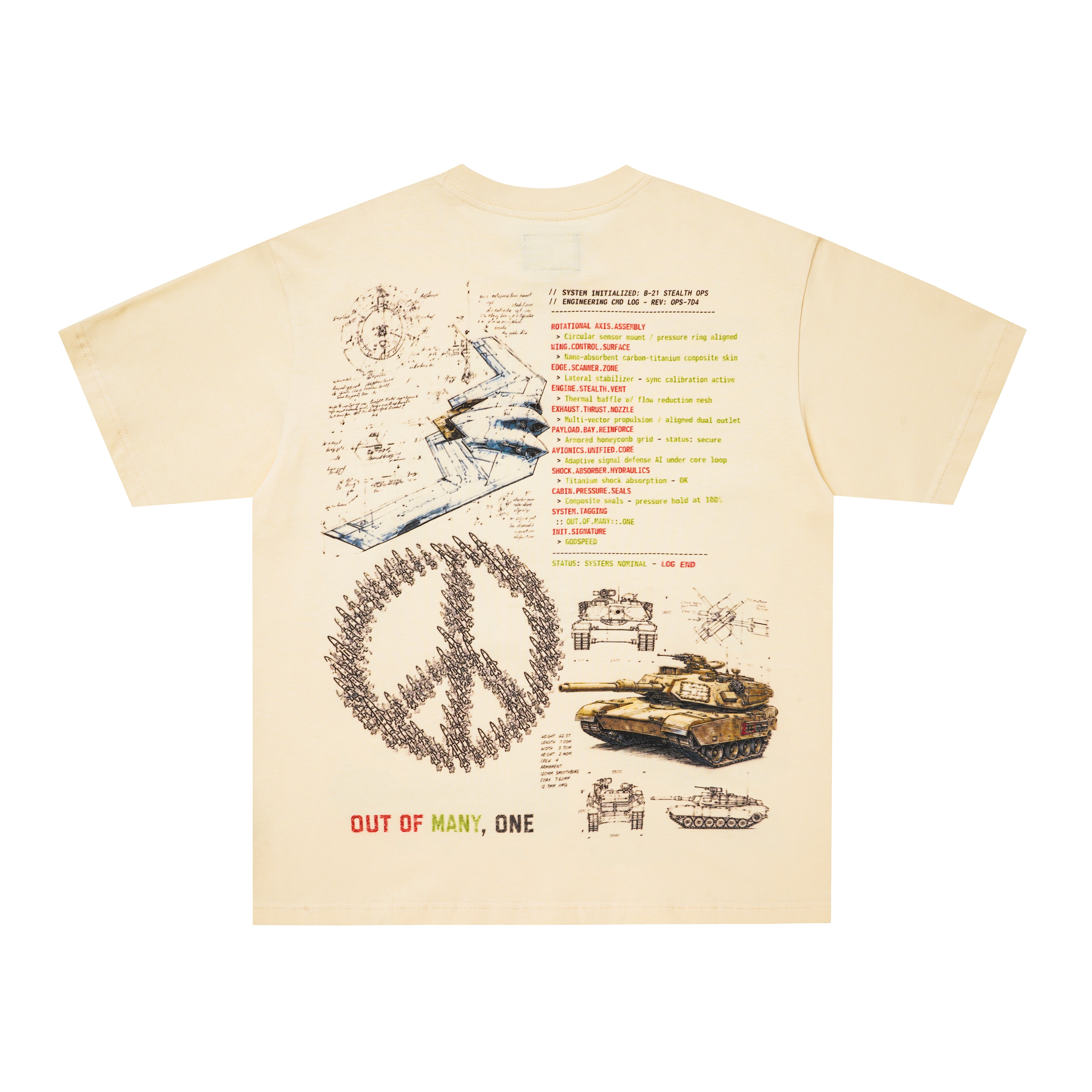 Godspeed Cream Vintage‑Sketch Graphic T‑Shirt