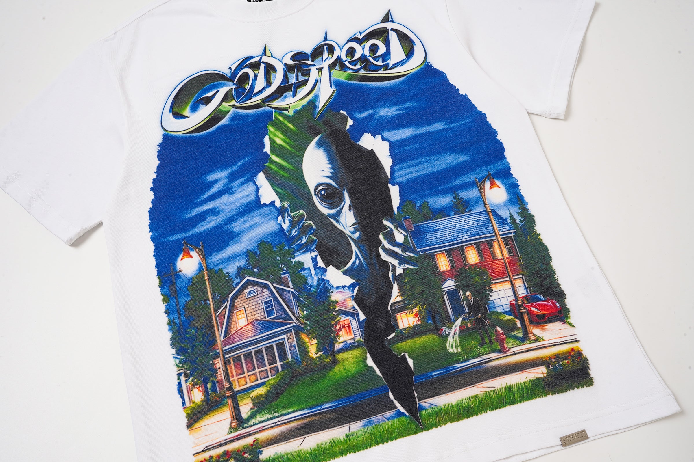 Godspeed Out Of Many One White Graphic T‑Shirt