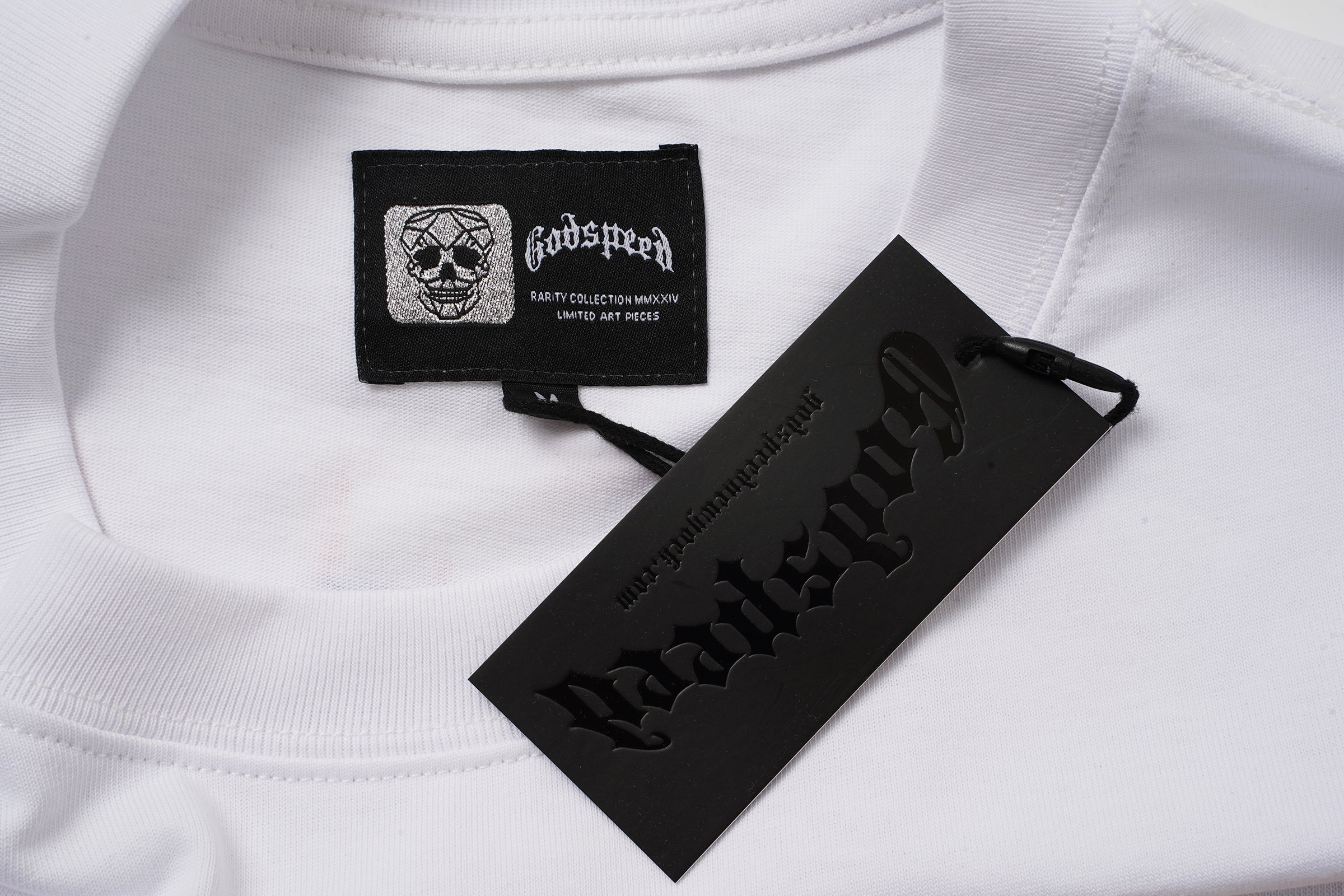 Godspeed Helmet‑Skull Print White Tank Top