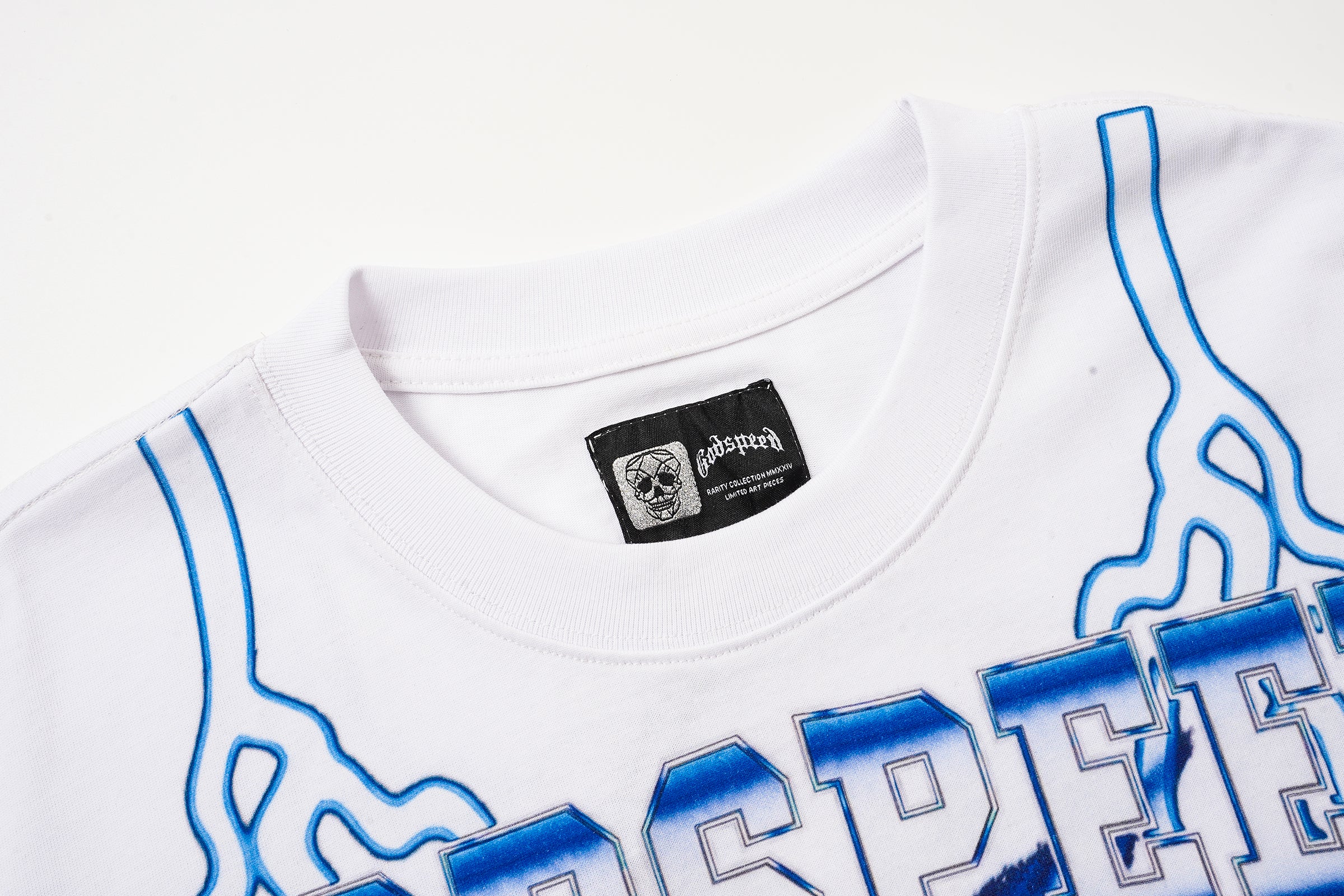 Godspeed Blue‑Skull Graphic T‑Shirt