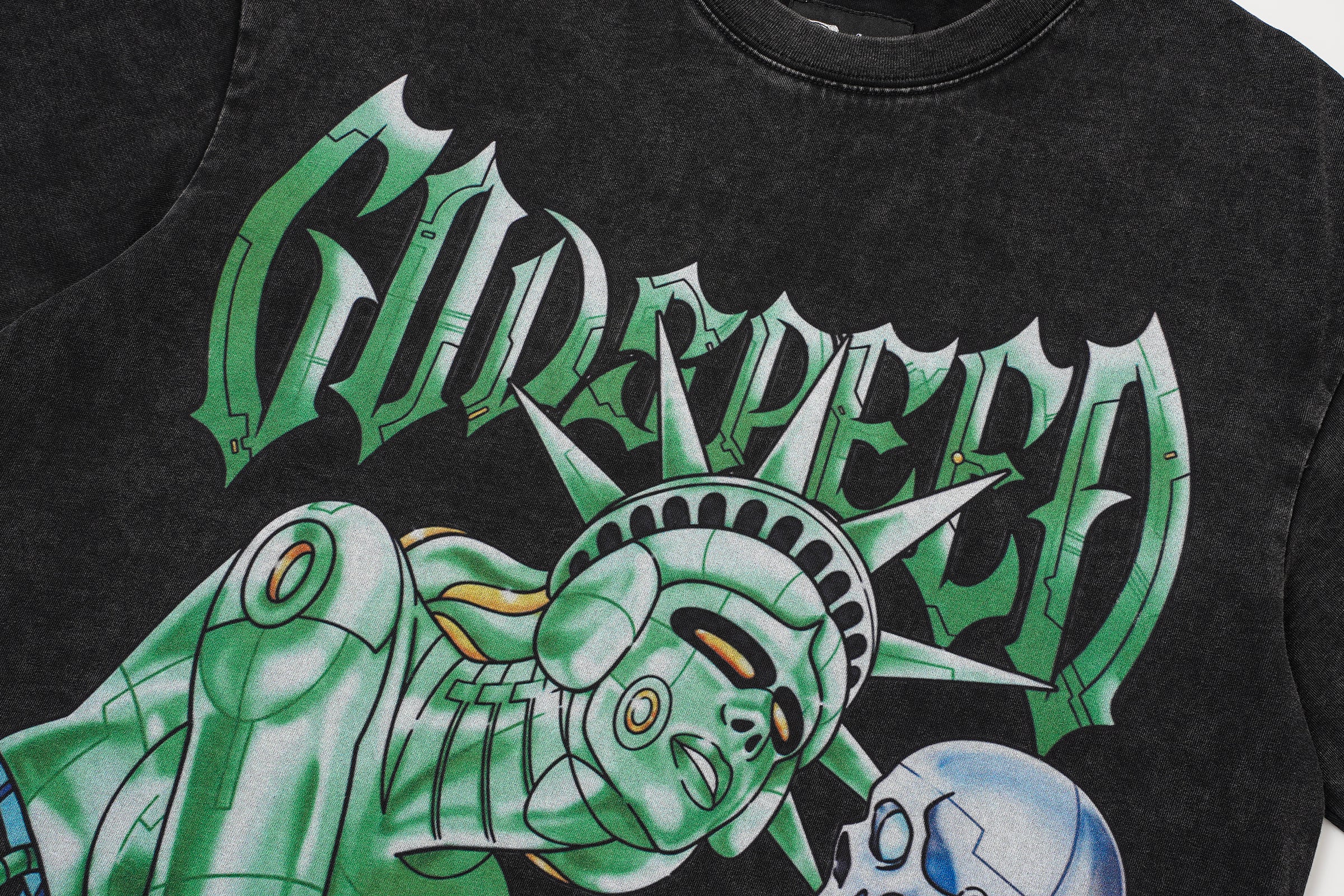 Godspeed Statue Graphic Black T‑Shirt