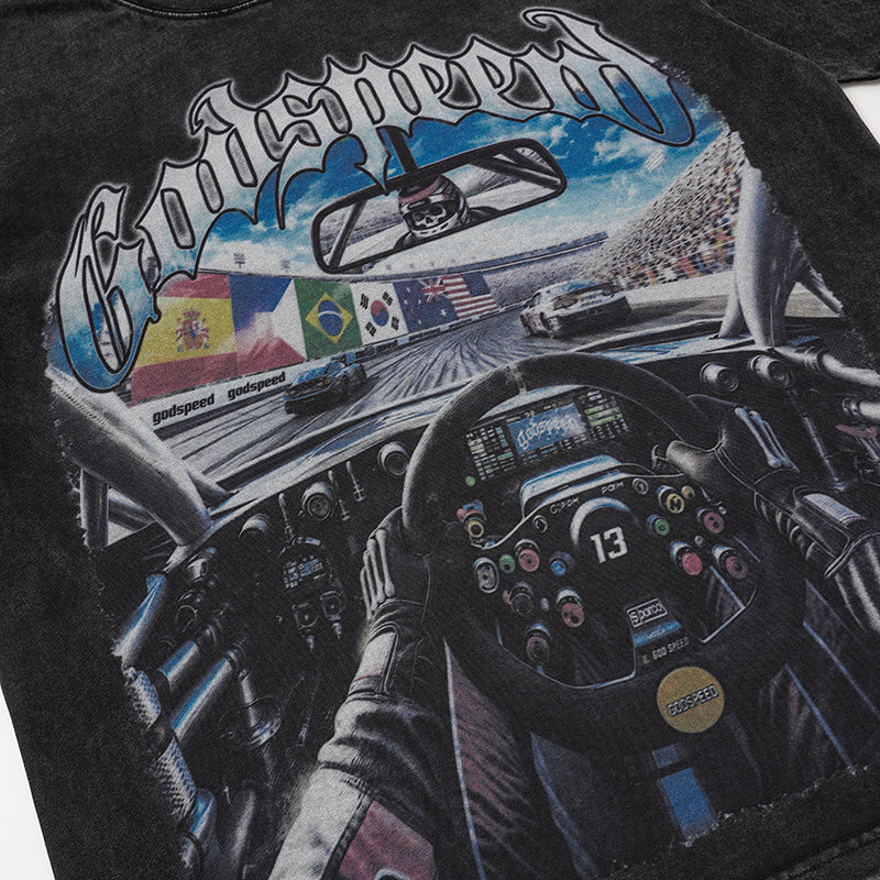 Godspeed Racing‑Scene Graphic T‑Shirt