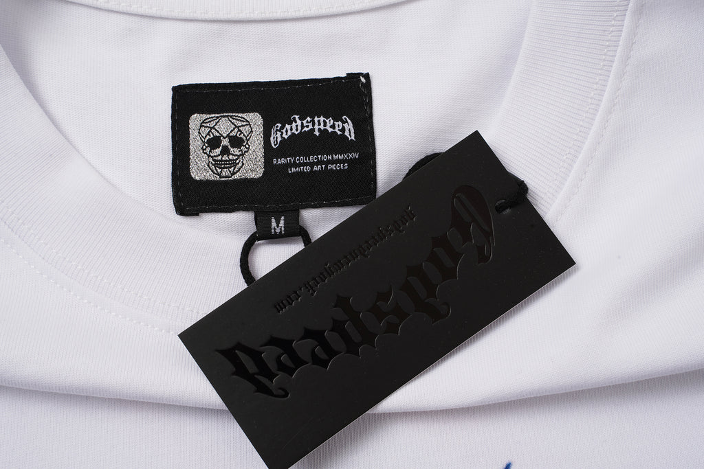 Godspeed White Retro Sky‑Landscape Graphic T‑Shirt