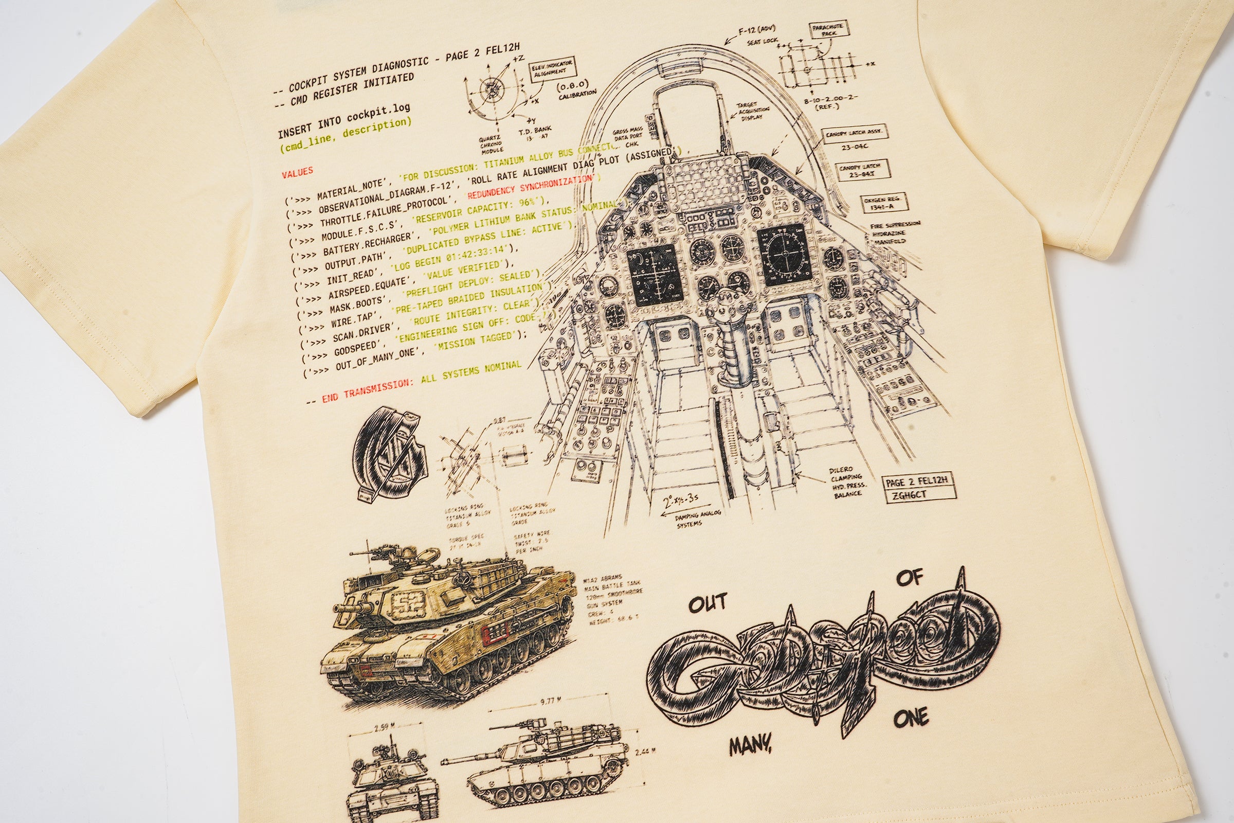 Godspeed Cream Vintage‑Sketch Graphic T‑Shirt