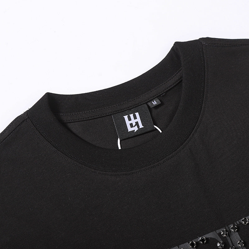 Life Hustlers Black‑on‑Black H Logo T‑Shirt