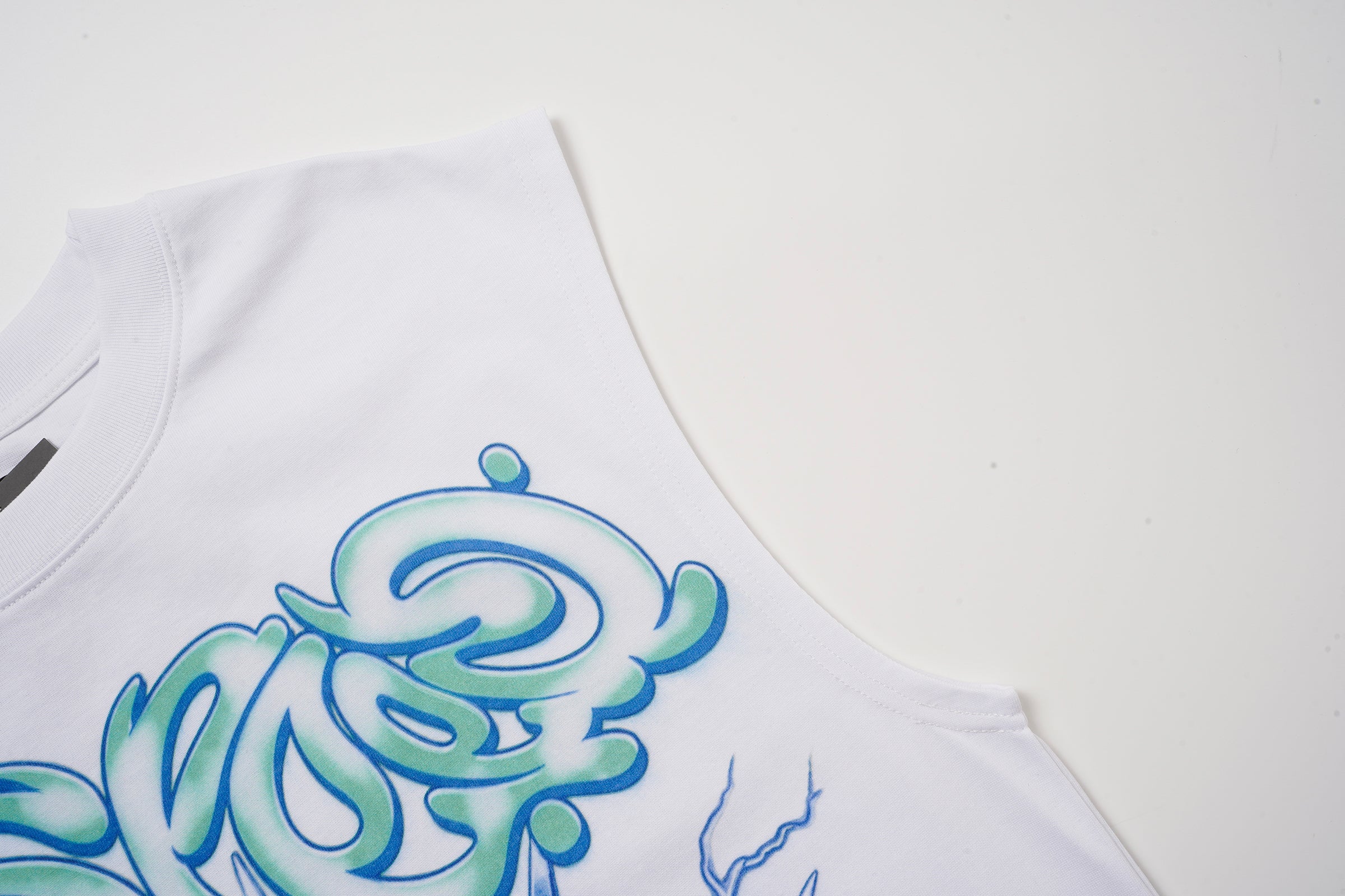 Godspeed Skull‑Statue Graphic White Tank Top