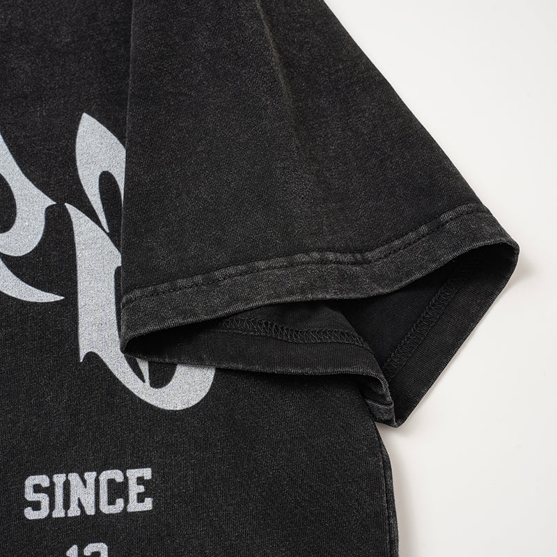 Godspeed Skull Print Black T‑Shirt