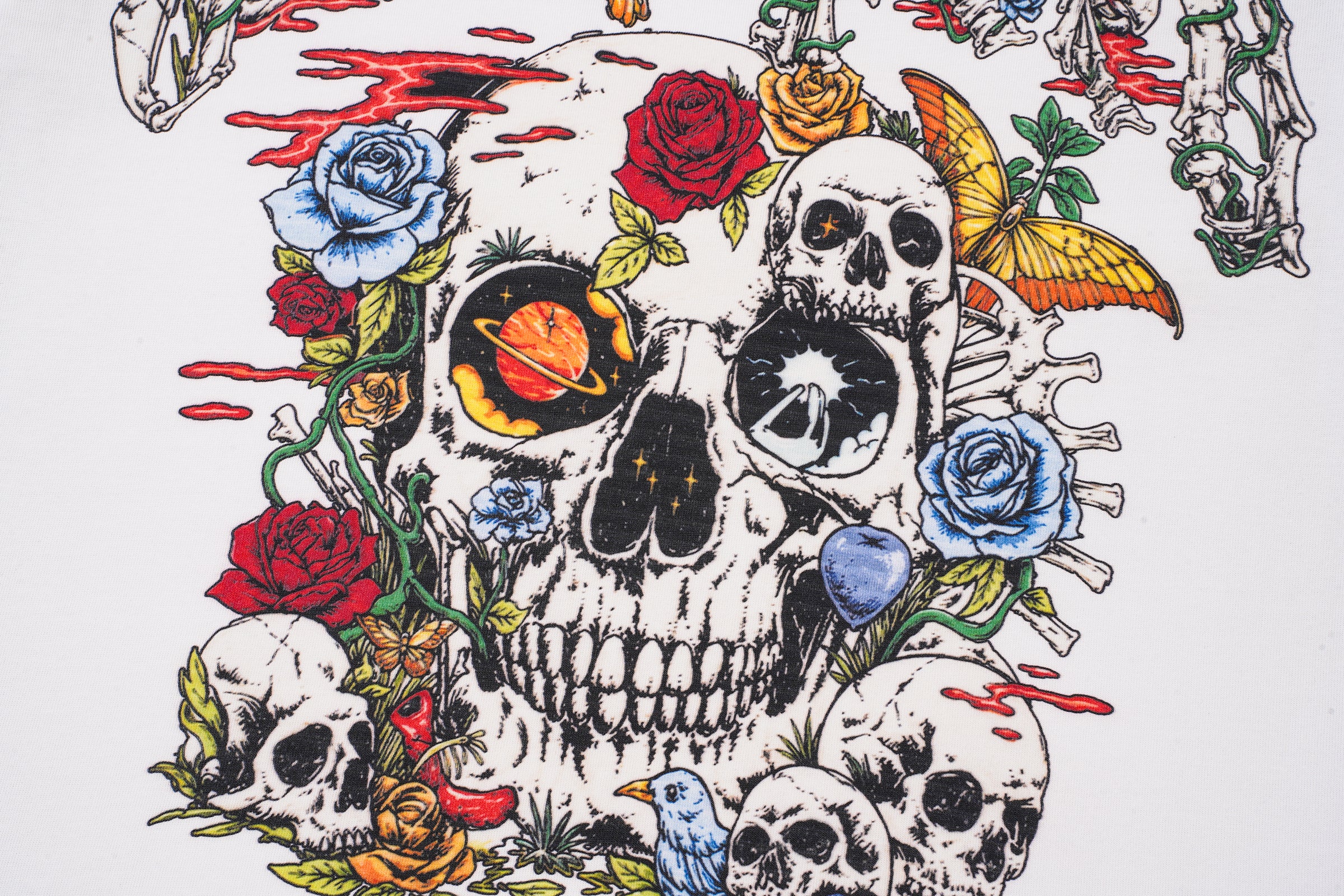 Godspeed Floral Skull White T‑Shirt