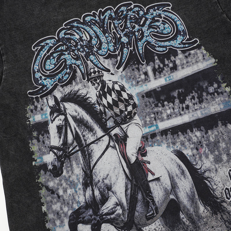 Godspeed Horse Graphic Vintage T‑Shirt