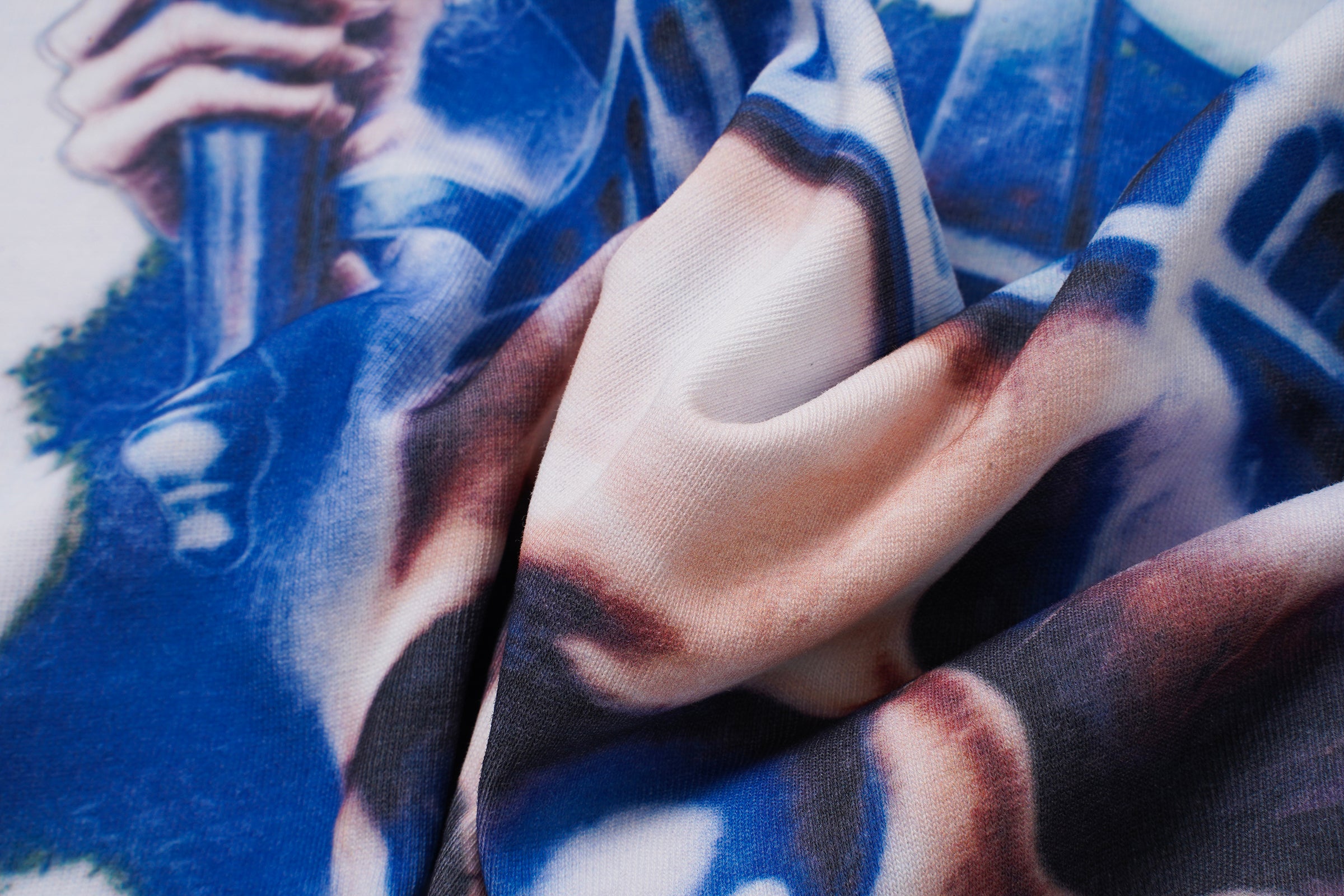 Godspeed Blue‑Flame Skull Print 2‑Color Tank Top