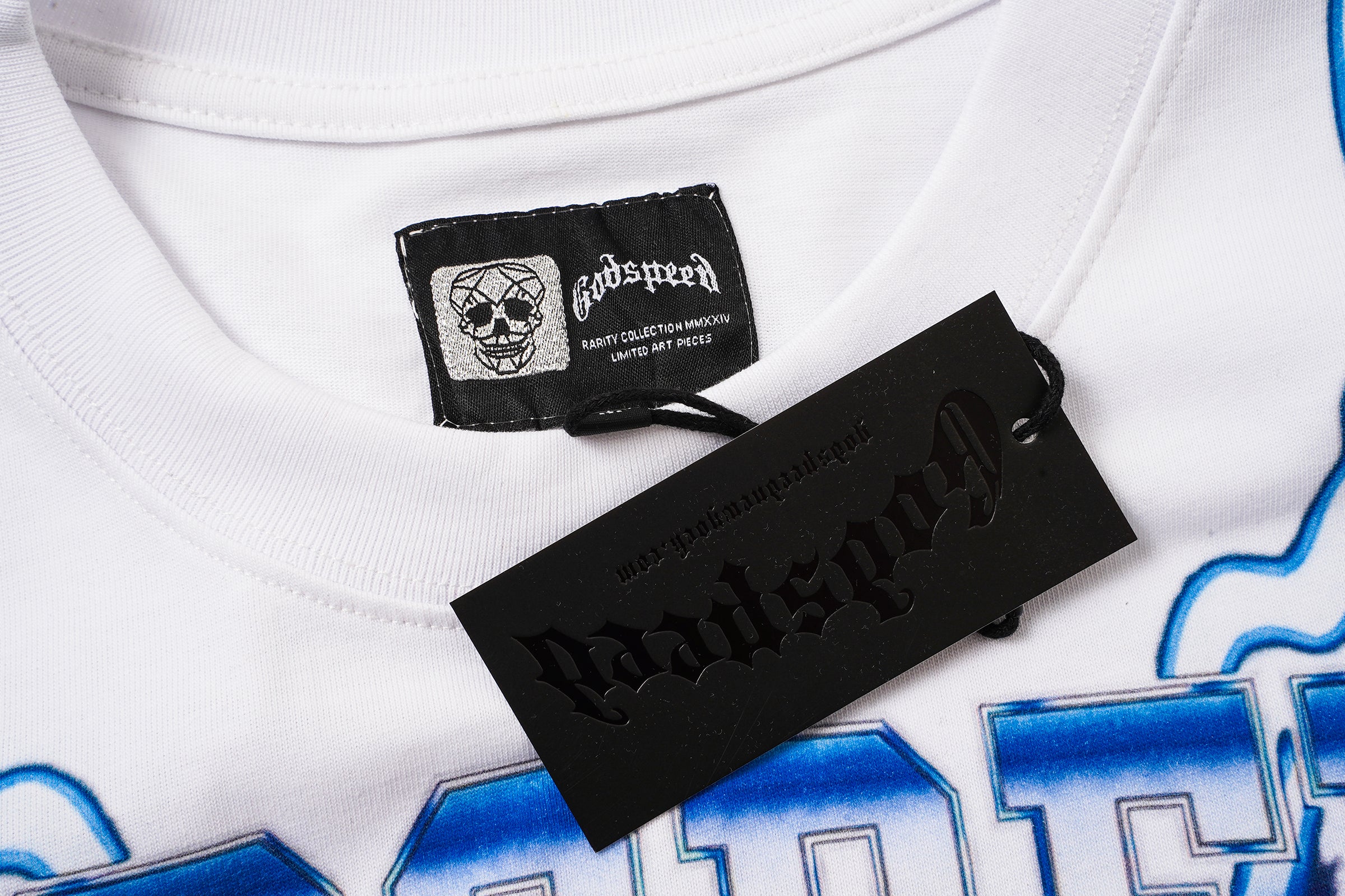 Godspeed Blue‑Skull Graphic T‑Shirt