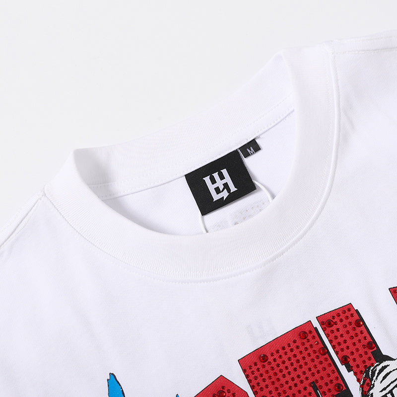 Life Hustlers Wrestler Graphic White T‑Shirt