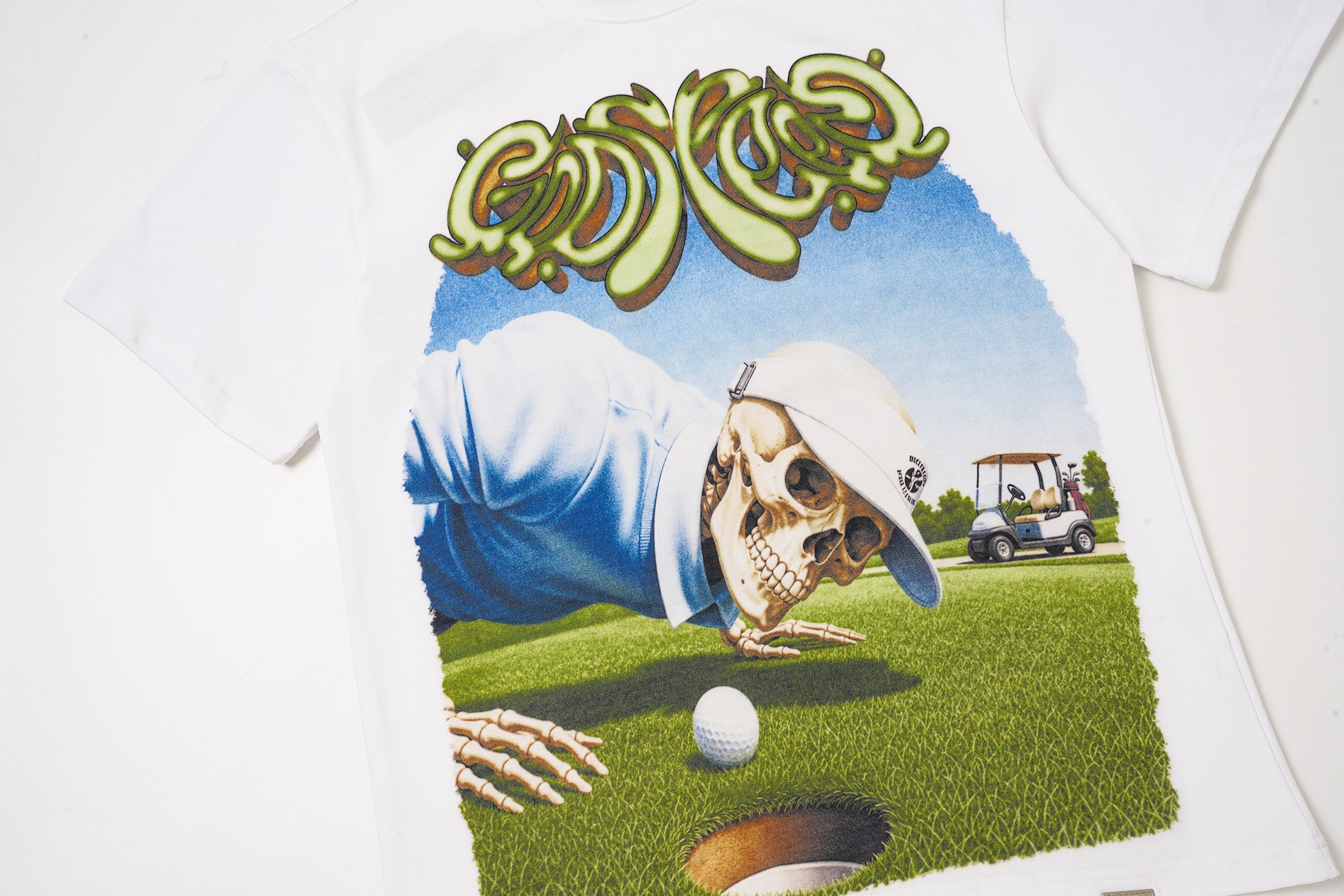 Godspeed Golf Skull White Graphic T‑Shirt