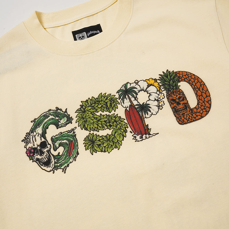 Godspeed Cream‑Colored Snake Skull Graphic T‑Shirt