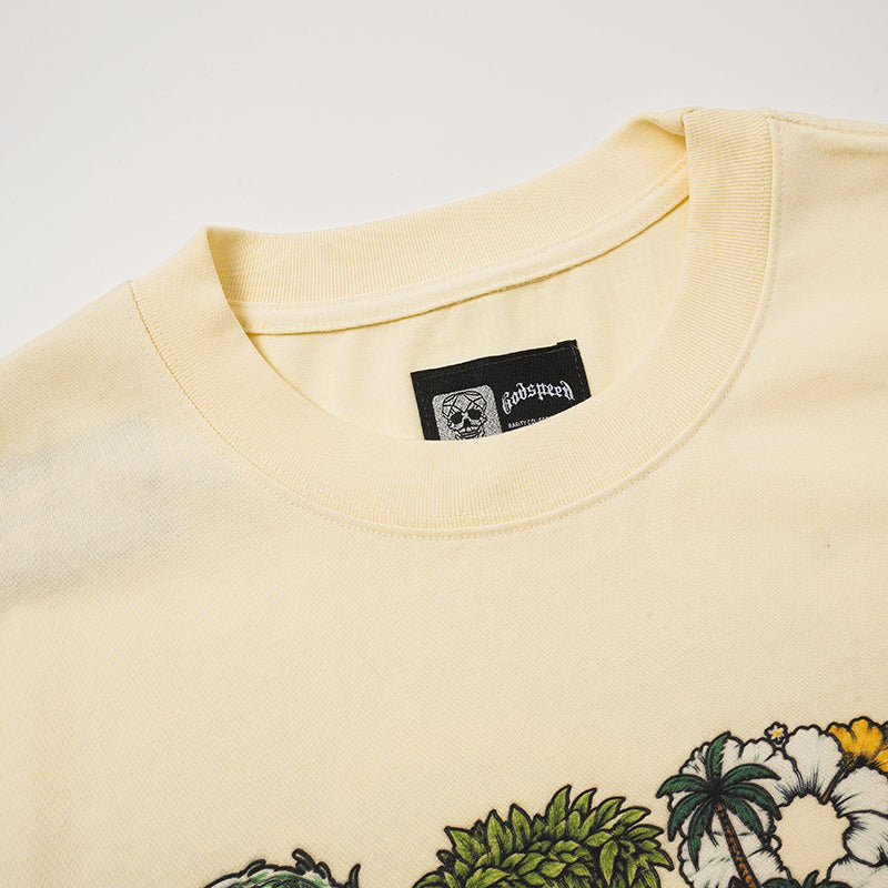 Godspeed Cream‑Colored Snake Skull Graphic T‑Shirt