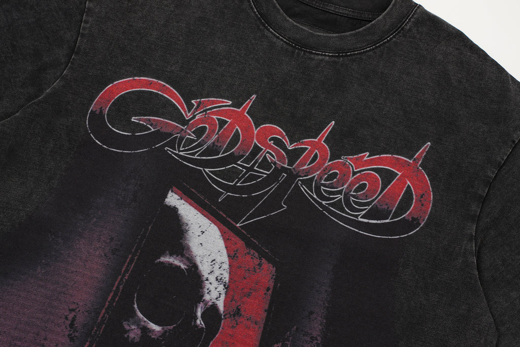 Godspeed Figure Letter Print T‑Shirt