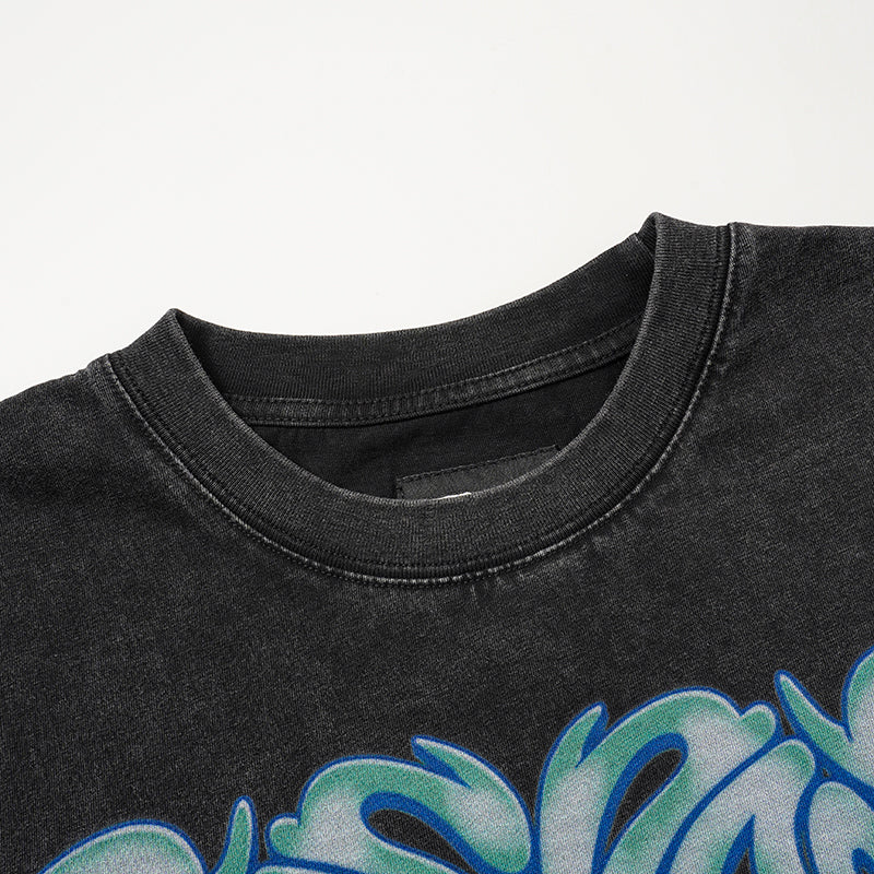 Godspeed Blue Flame Skull Graphic T‑Shirt