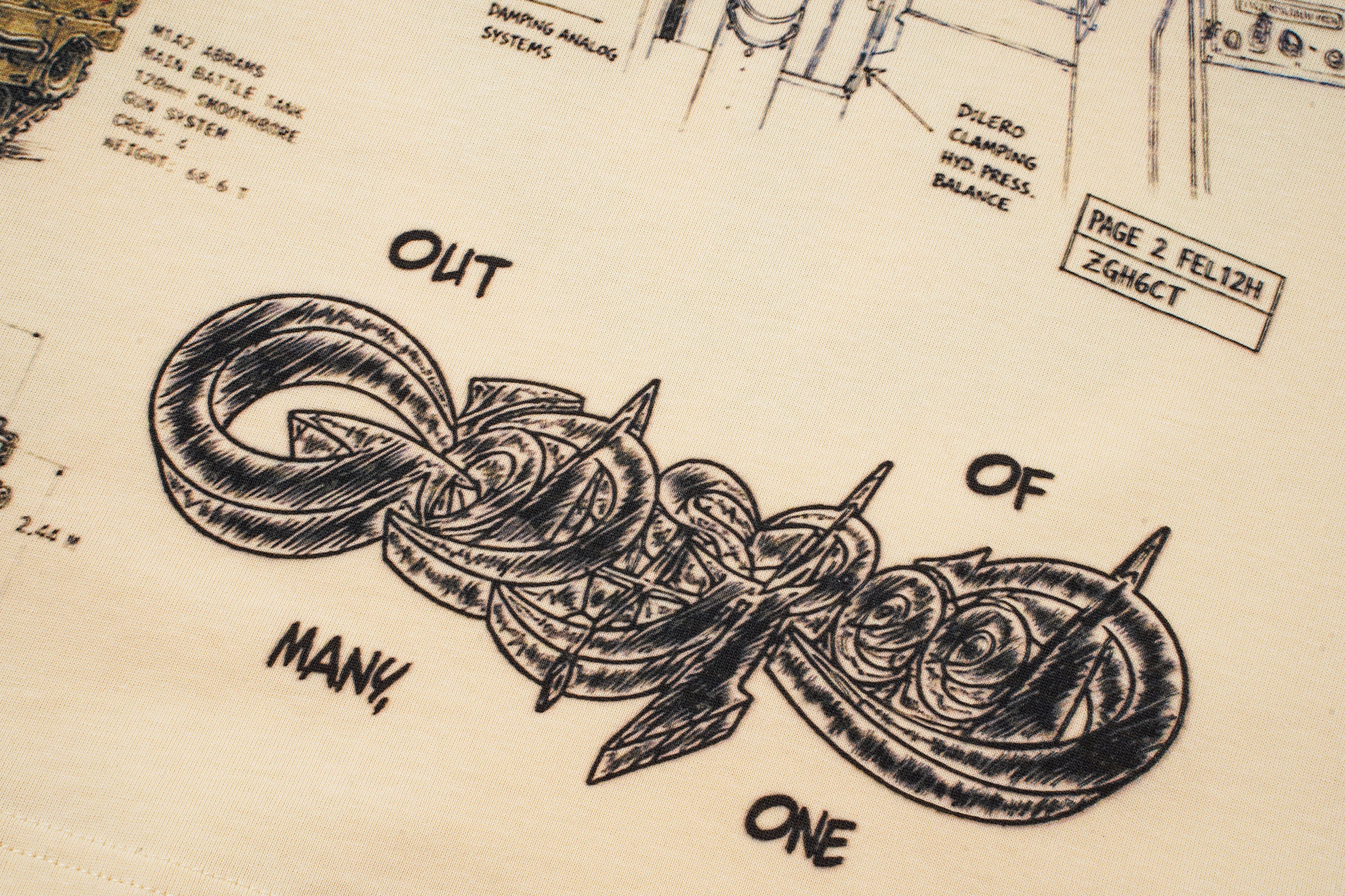 Godspeed Cream Vintage‑Sketch Graphic T‑Shirt
