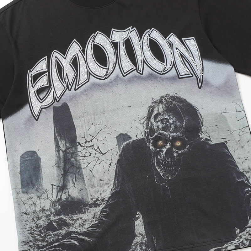 MIXED EMOTION Dark Portrait Graphic 2‑Color T‑Shirt