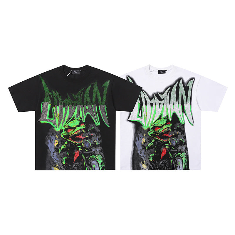 MIXED EMOTION Green Letter Graphic 2‑Color T‑Shirt
