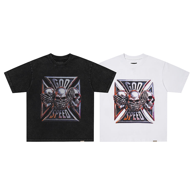Godspeed Metal Skull Graphic T‑Shirt