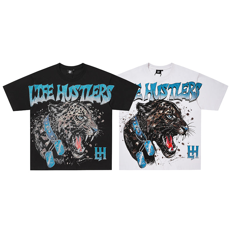 Life Hustlers Panther Graphic Two‑Color T‑Shirt