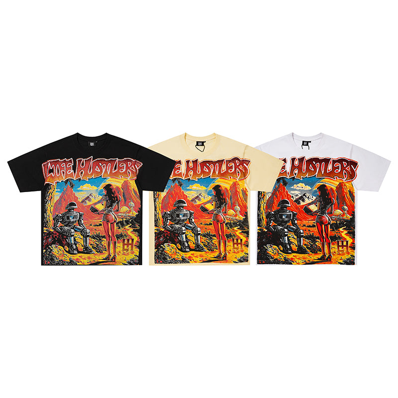 Life Hustlers Vintage Art Graphic 3‑Color T‑Shirt