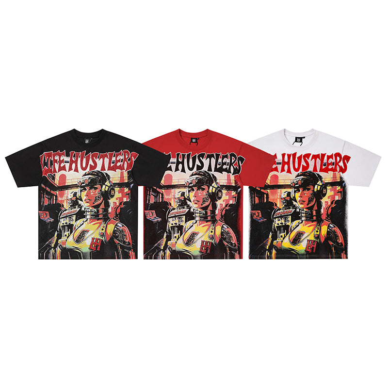 Life Hustlers Portrait Graphic 3‑Color T‑Shirt