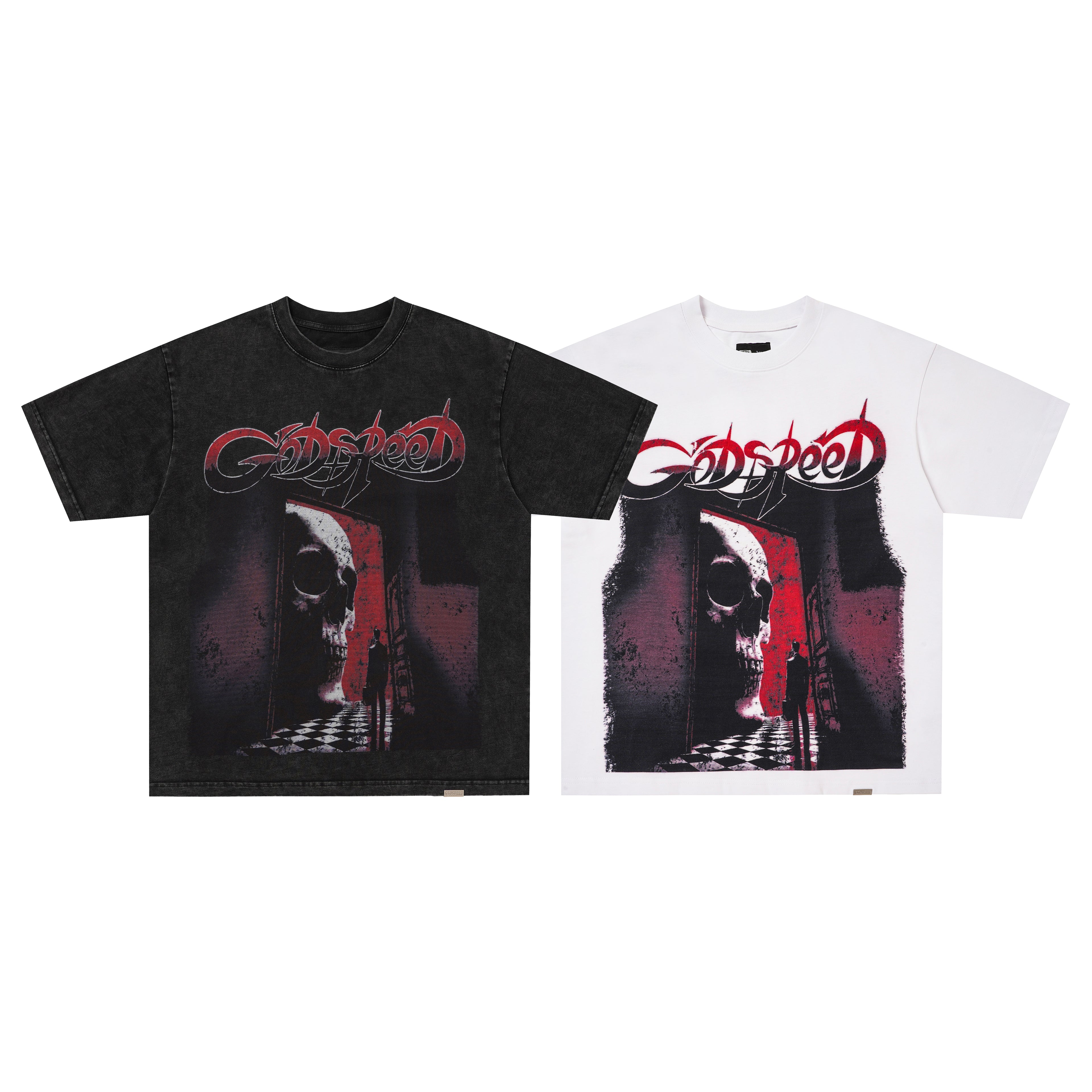 Godspeed Figure Letter Print T‑Shirt