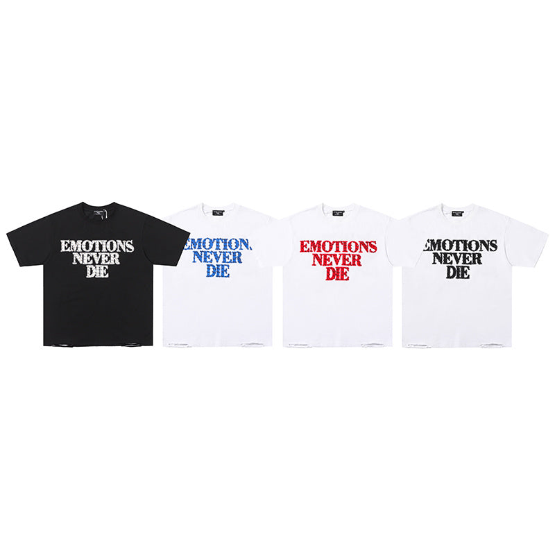 MIXED EMOTION Letter Logo Multi‑Color T‑Shirt