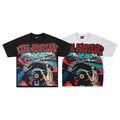 Life Hustlers Skeleton Car Graphic Two‑Tone T‑Shirt