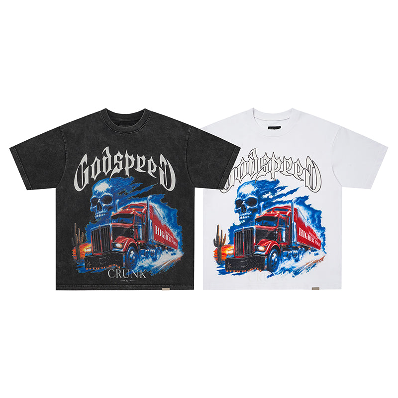 Godspeed Vintage Truck Skull Graphic T‑Shirt