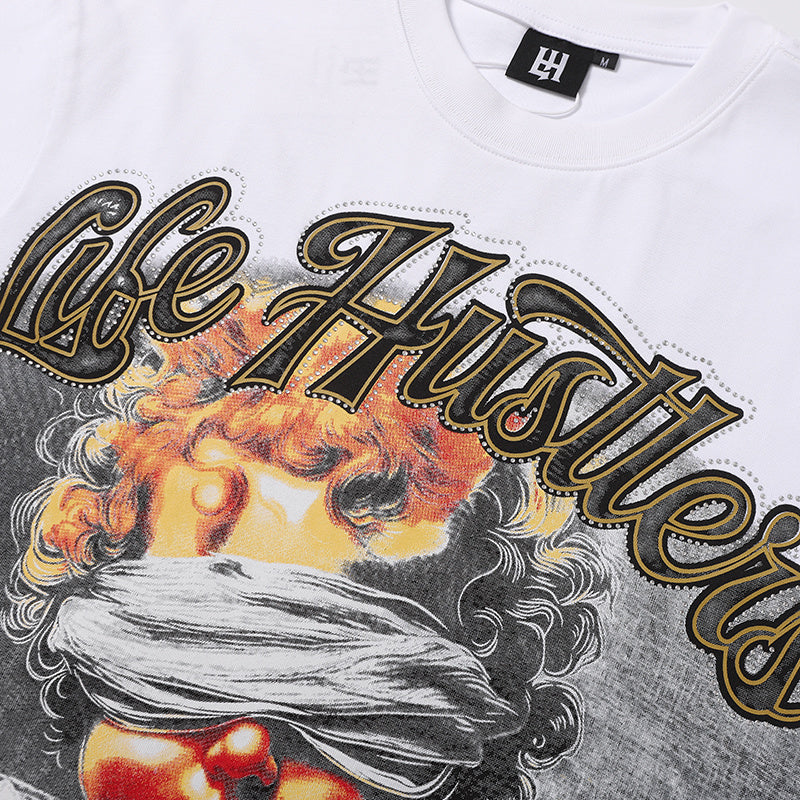 Life Hustlers Praying Angel Graphic White Tee