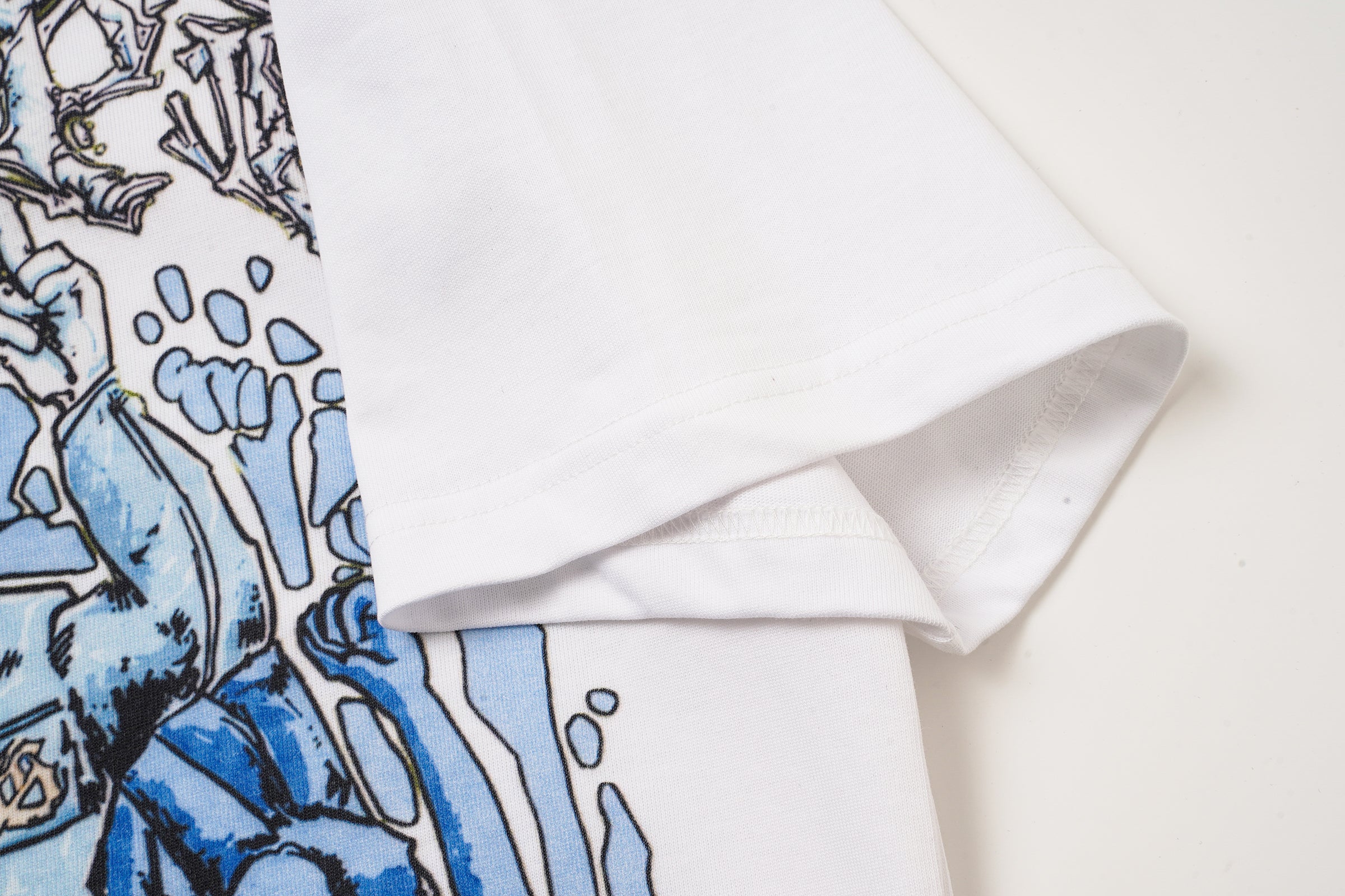 Godspeed Blue Skull Graphic White T‑Shirt