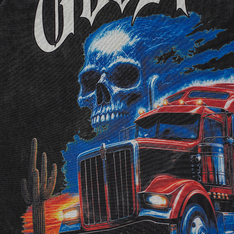 Godspeed Vintage Truck Skull Graphic T‑Shirt