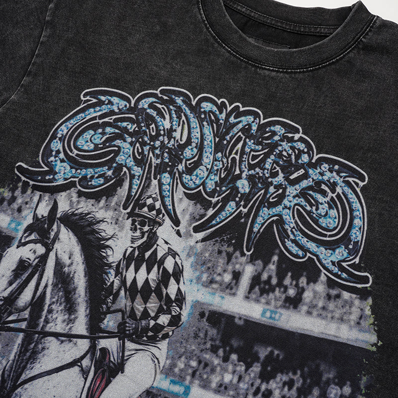 Godspeed Horse Graphic Vintage T‑Shirt