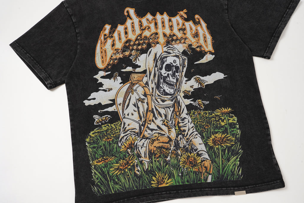 Godspeed Vintage Tiger Graphic Black T‑Shirt