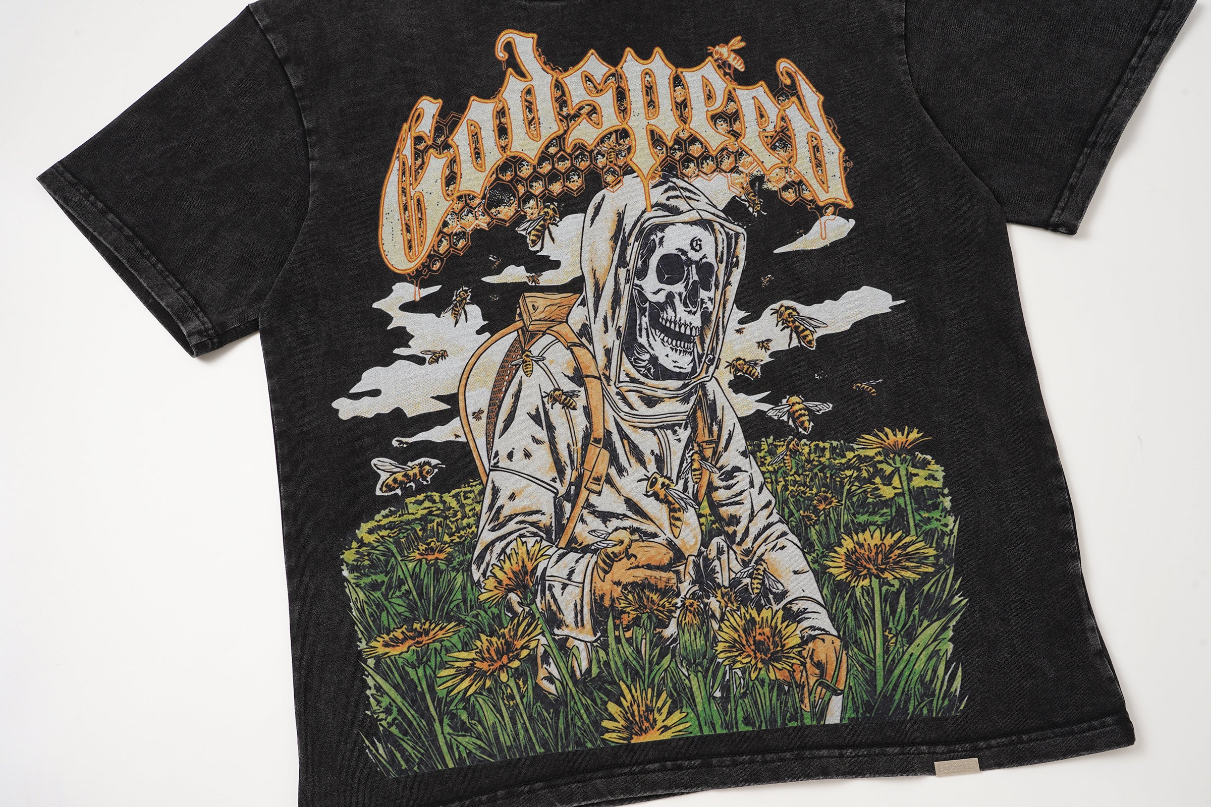 Godspeed Vintage Tiger Graphic Black T‑Shirt