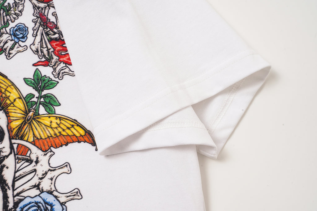 Godspeed Floral Skull White T‑Shirt