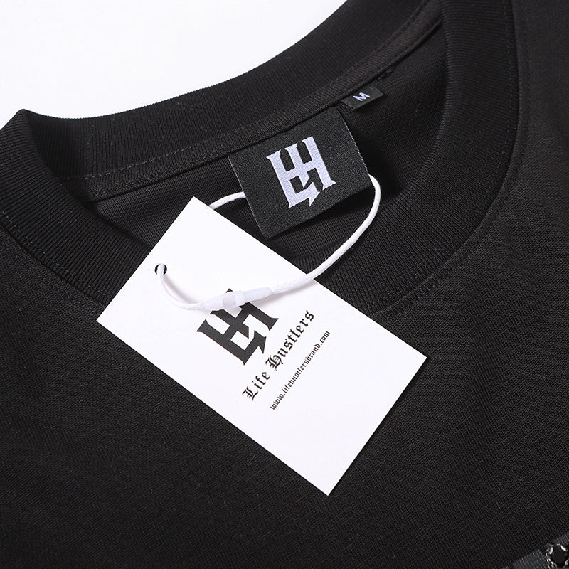 Life Hustlers Black‑on‑Black H Logo T‑Shirt