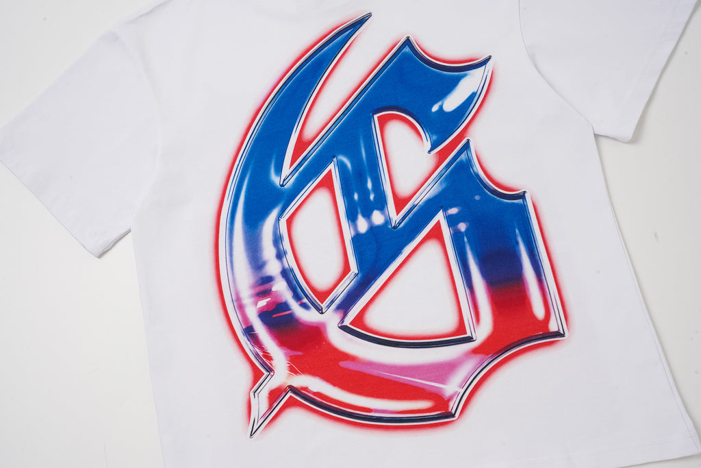 Godspeed White Retro Sky‑Landscape Graphic T‑Shirt