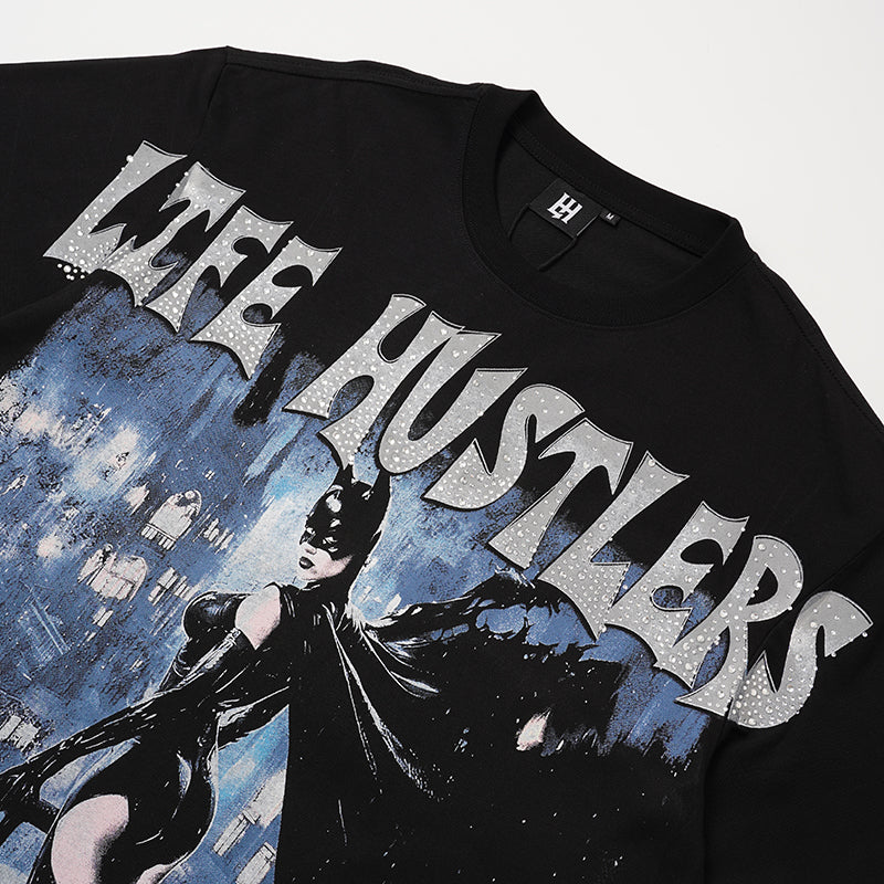 Life Hustlers Witch Graphic Black T‑Shirt