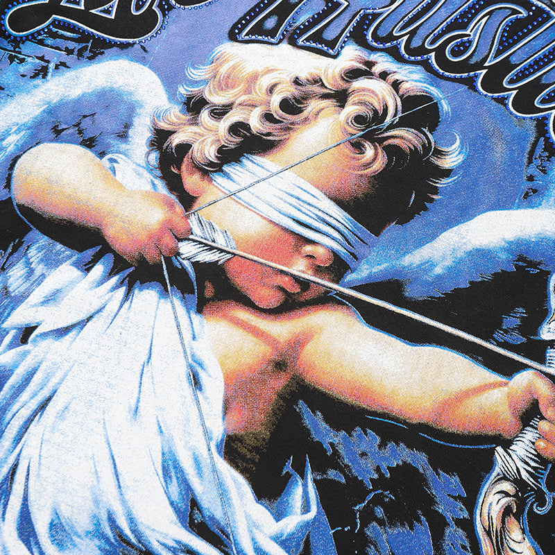 Life Hustlers Blue Cupid Graphic Black Tee