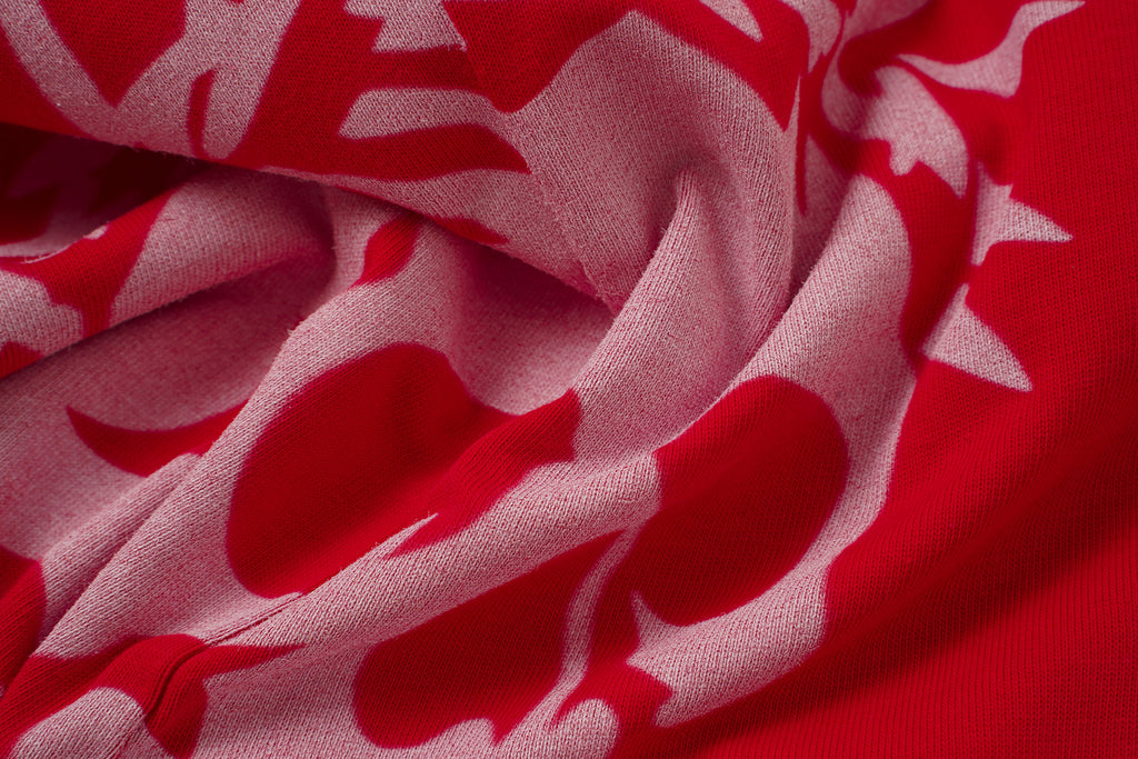 Godspeed Skull‑Laurel Red Contrast‑Collar Polo Shirt