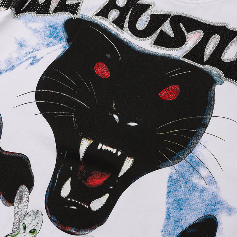 Life Hustlers Black Panther Graphic White T‑Shirt