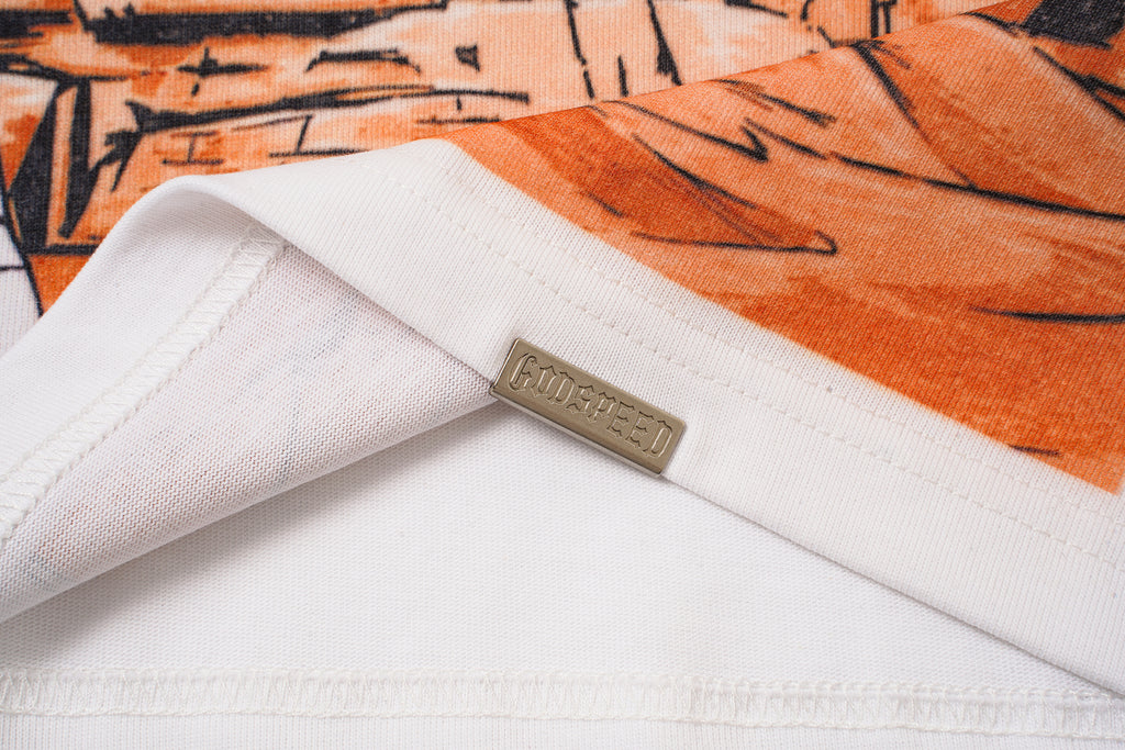 Godspeed Mountain Graphic White T‑Shirt