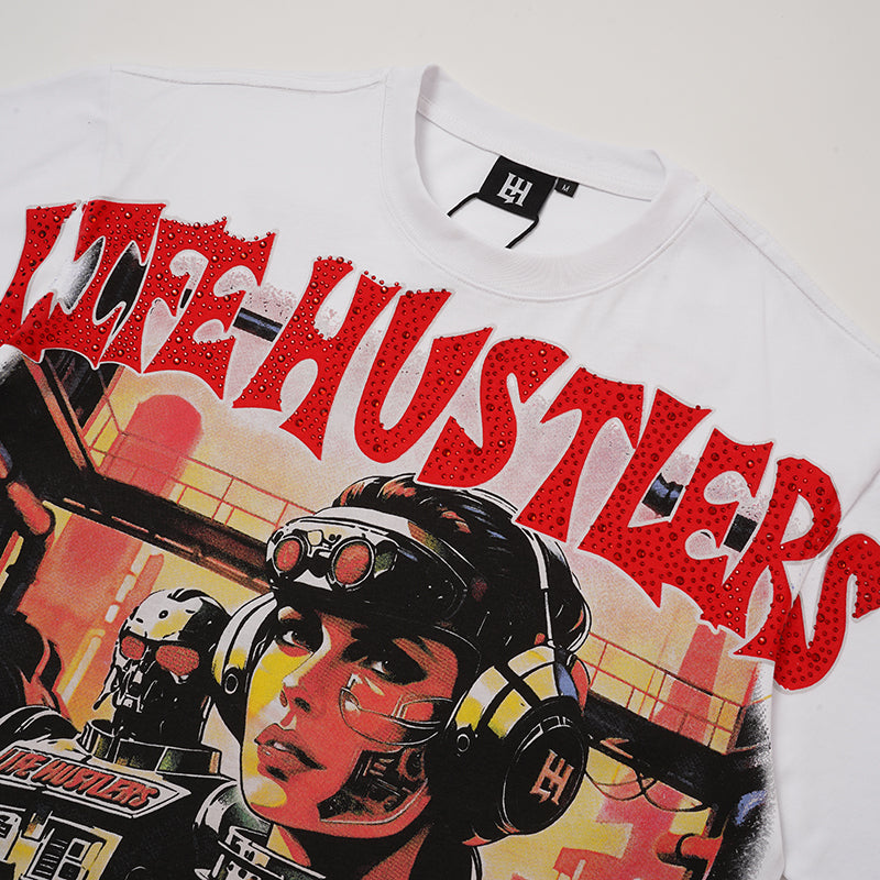 Life Hustlers Portrait Graphic 3‑Color T‑Shirt
