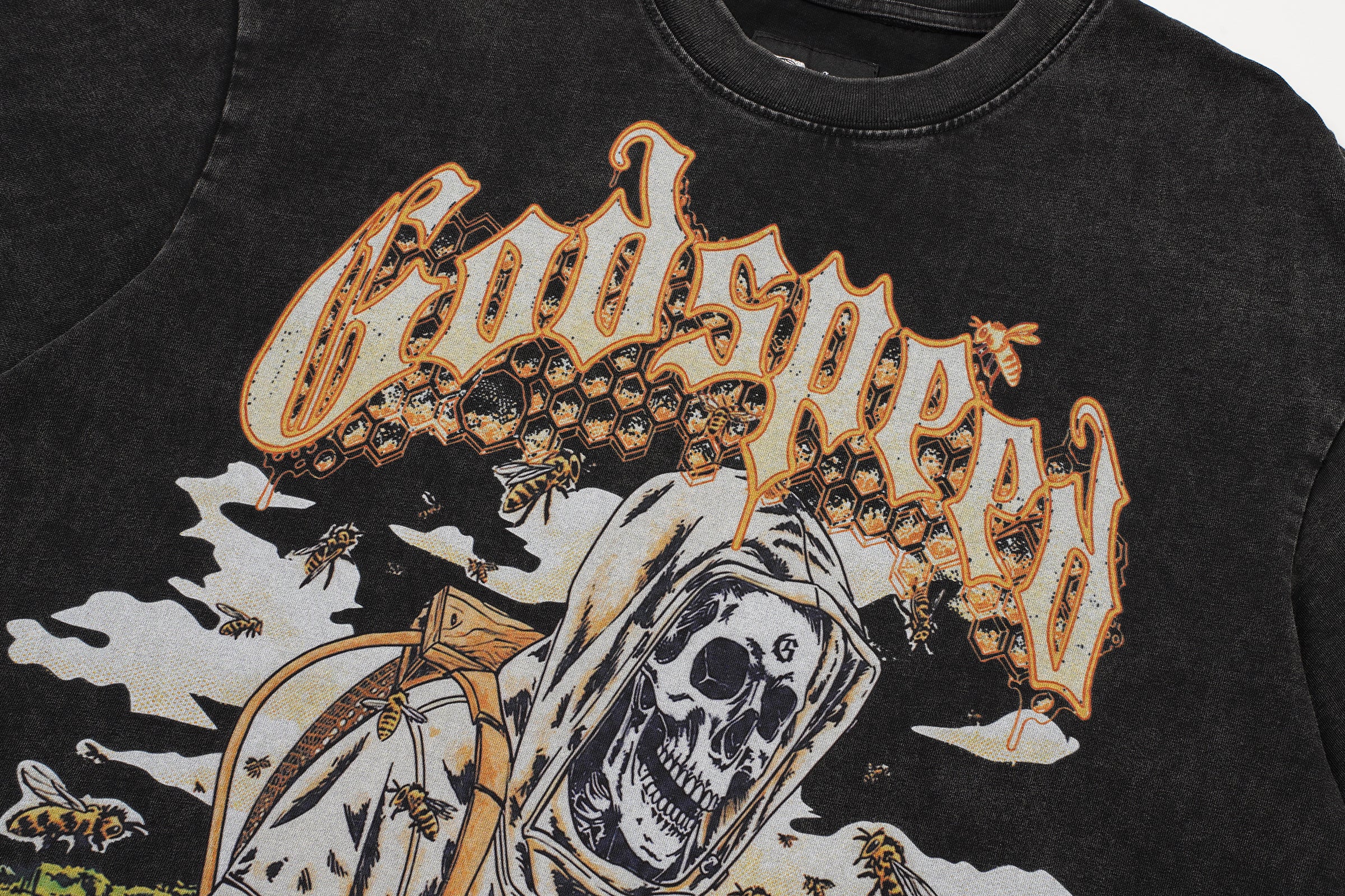 Godspeed Vintage Tiger Graphic Black T‑Shirt