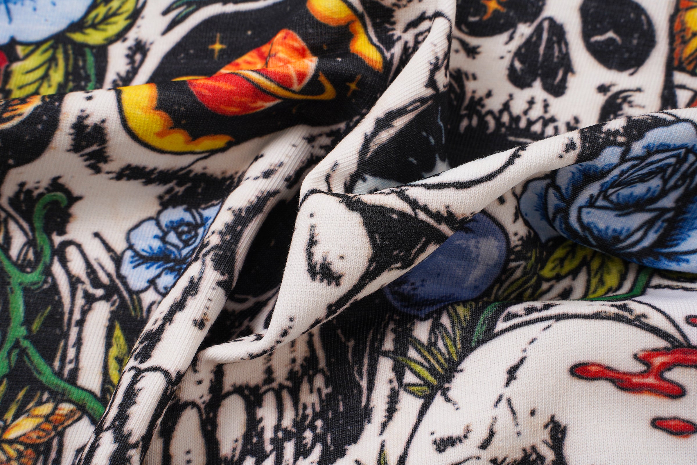 Godspeed Floral Skull White T‑Shirt